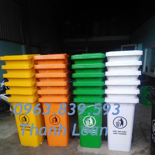 Thùng rác 120L nhựa HDPE